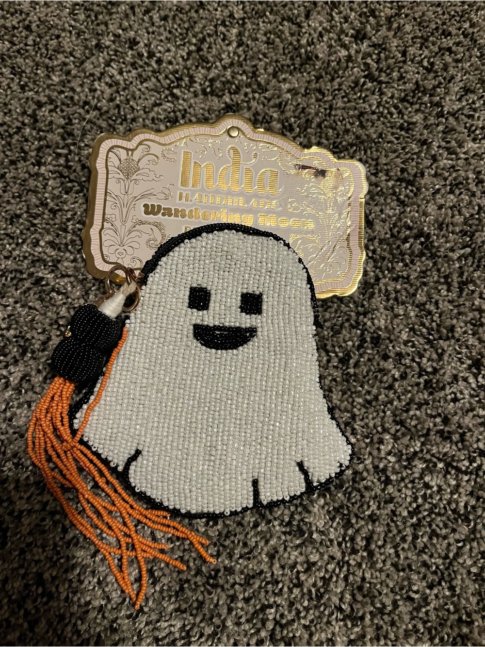 India handmade beaded ghost coin purse